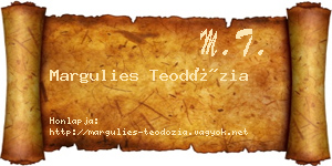 Margulies Teodózia névjegykártya